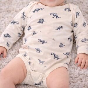 Carter's Cream and Blue Dinosaur Bodysuit